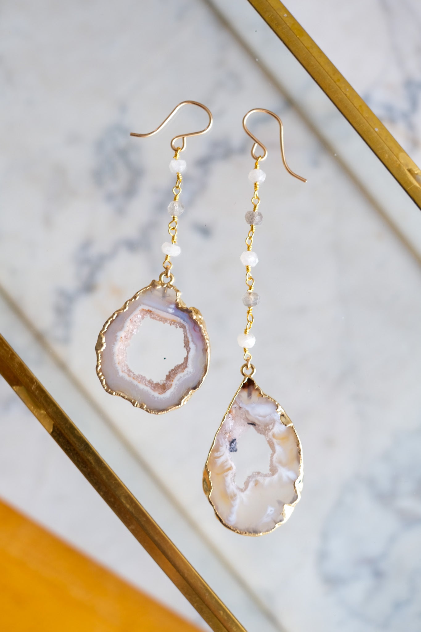 Asymmetrical Geode Earrings