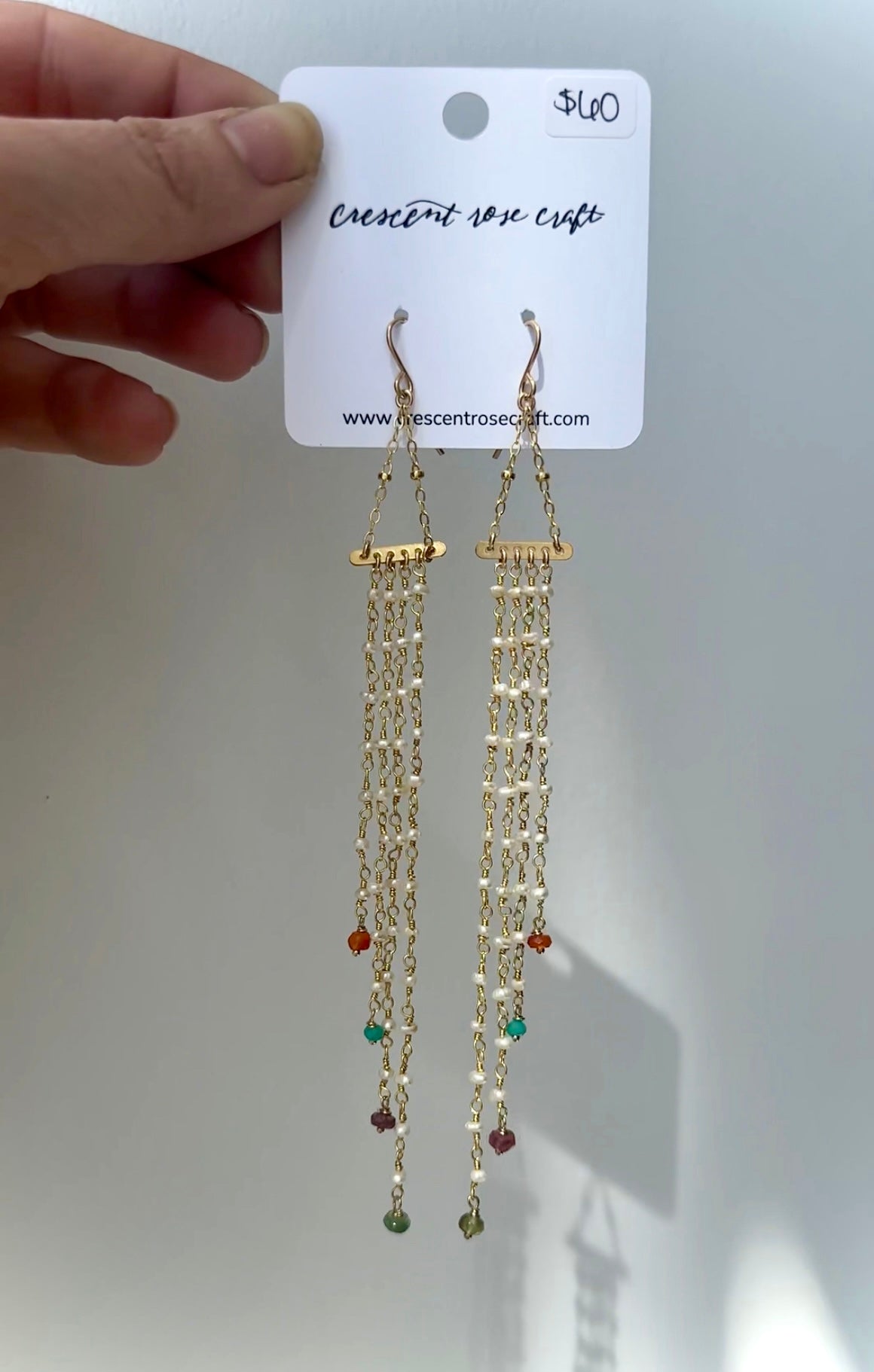 Pearl & Gemstone Fringe Earrings