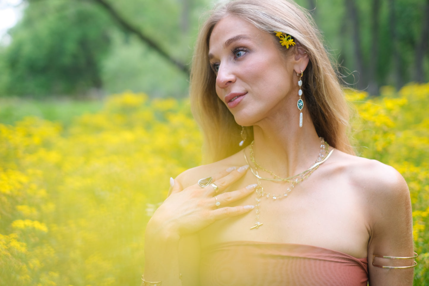 Evil Eye & Freshwater Pearl Earrings