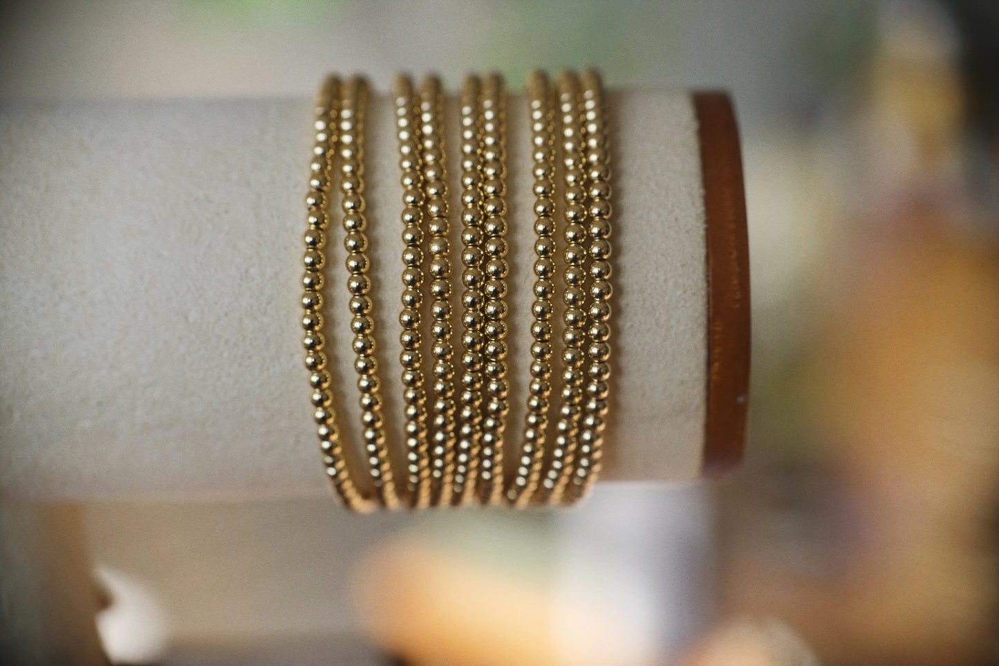Gold Bead Stretch Bracelet