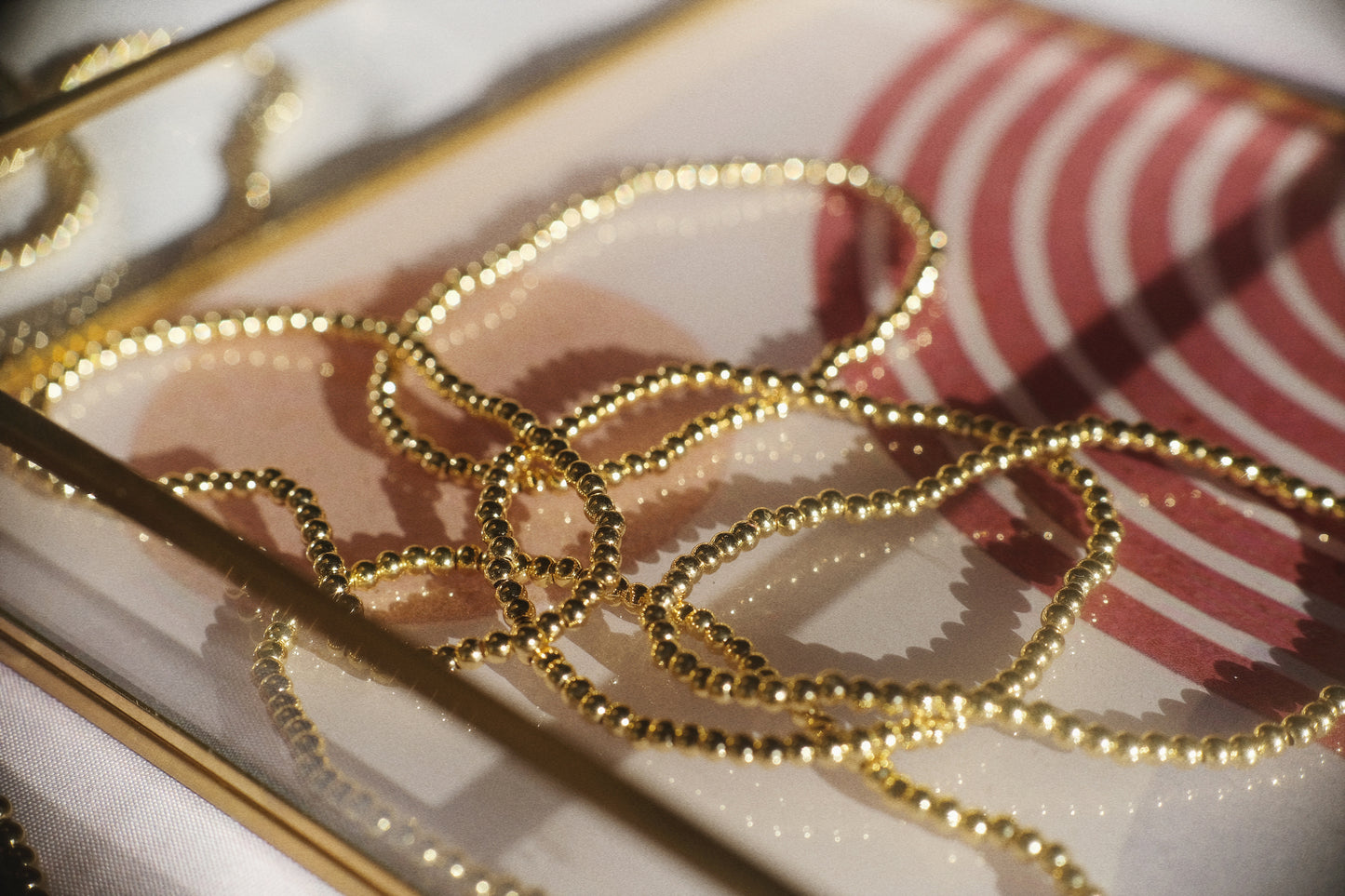 Gold Bead Stretch Bracelet