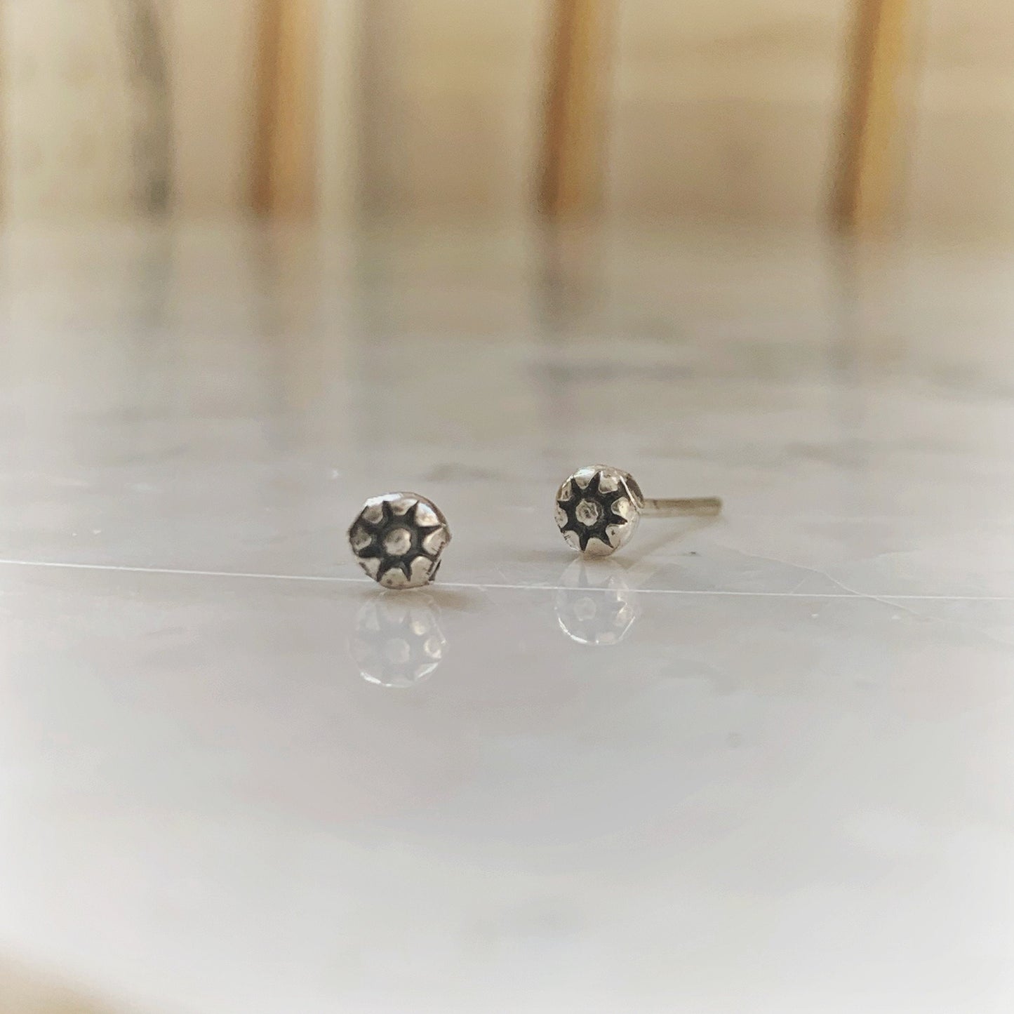 Silver Flower Stud Earrings