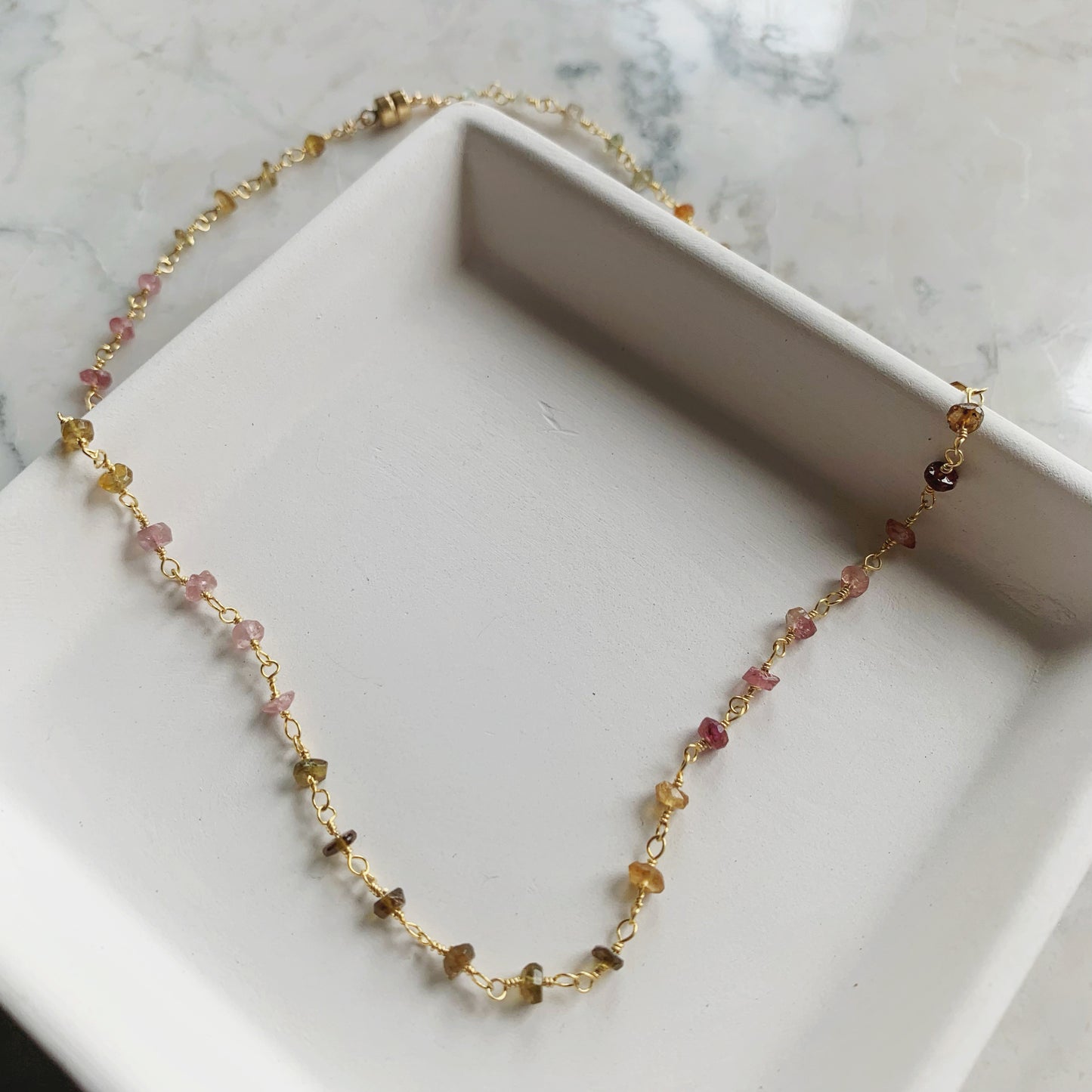 Gemstone Rosary Choker Necklace
