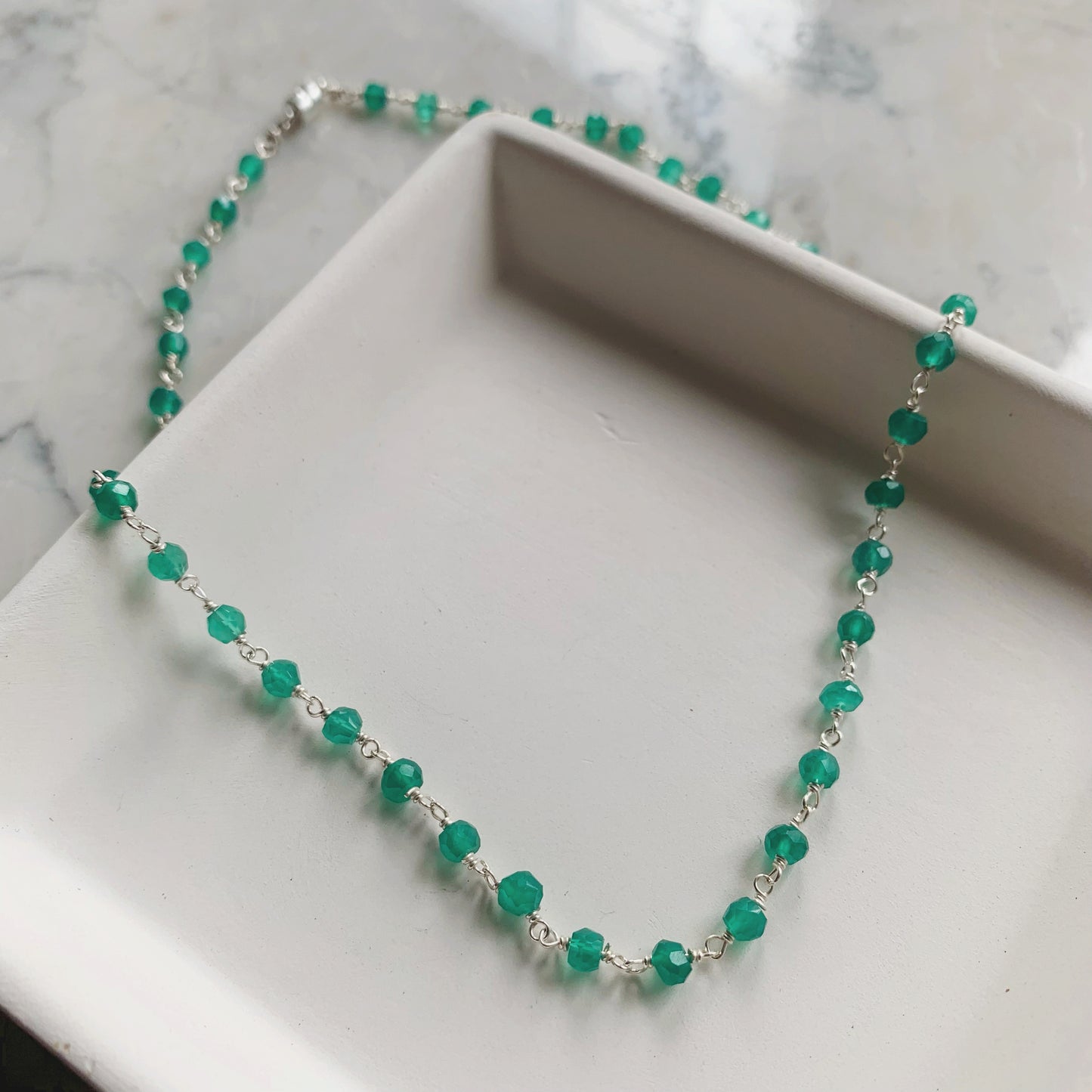 Gemstone Rosary Choker Necklace