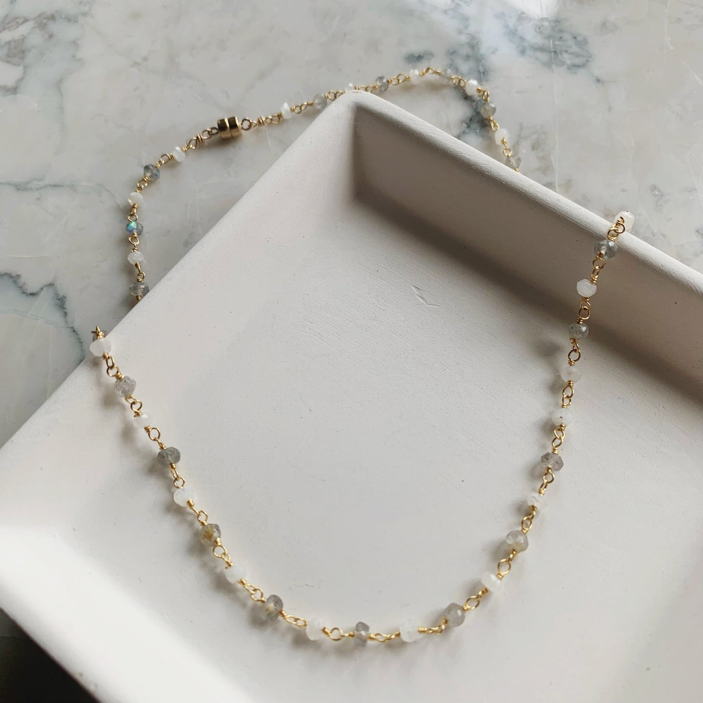 Gemstone Rosary Choker Necklace