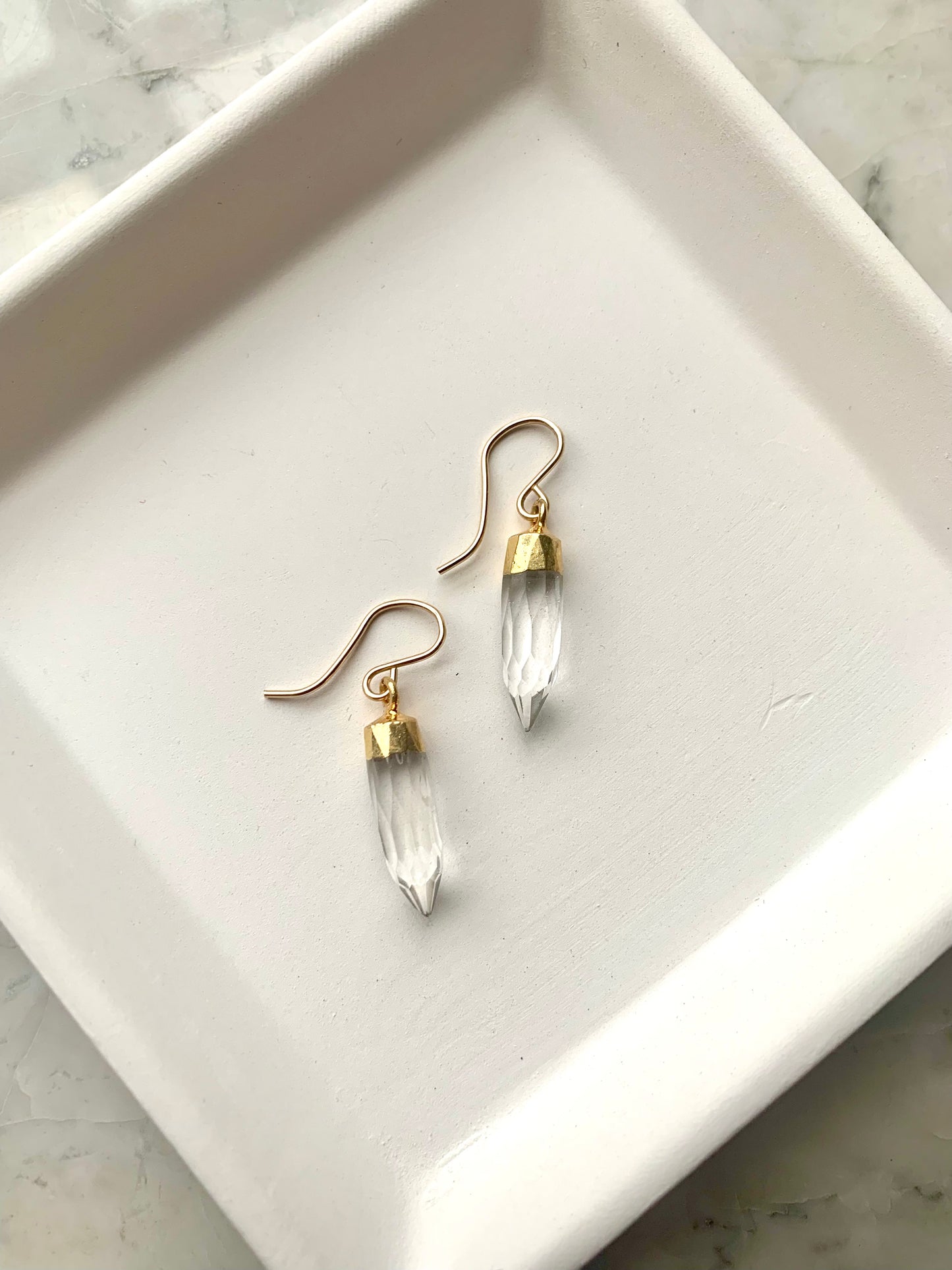 Crystal Quartz Point Earrings