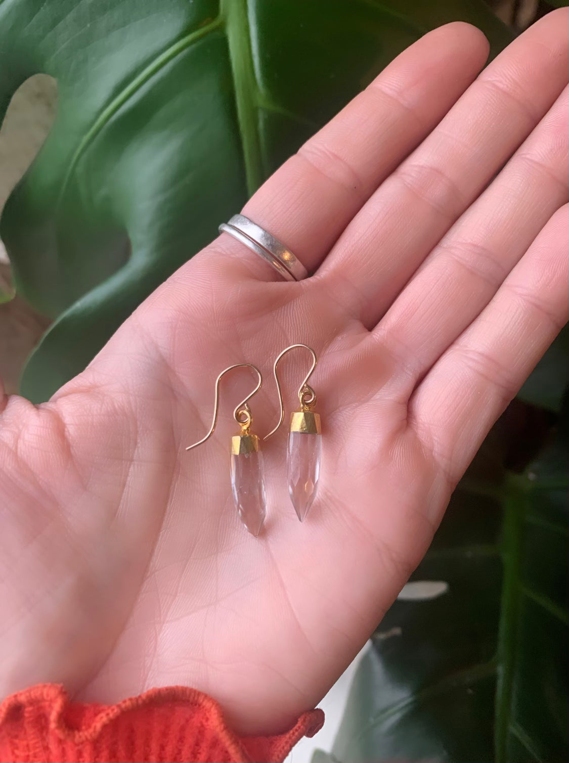 Crystal Quartz Point Earrings