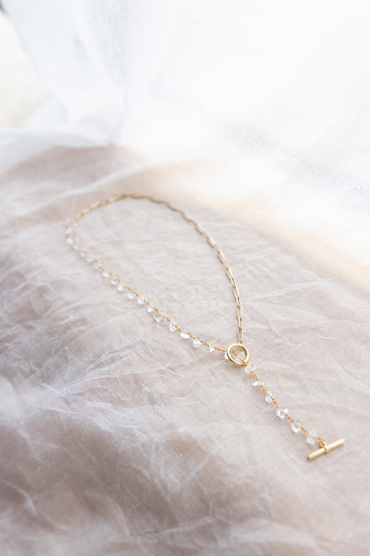 Half Quartz Toggle Neckalce
