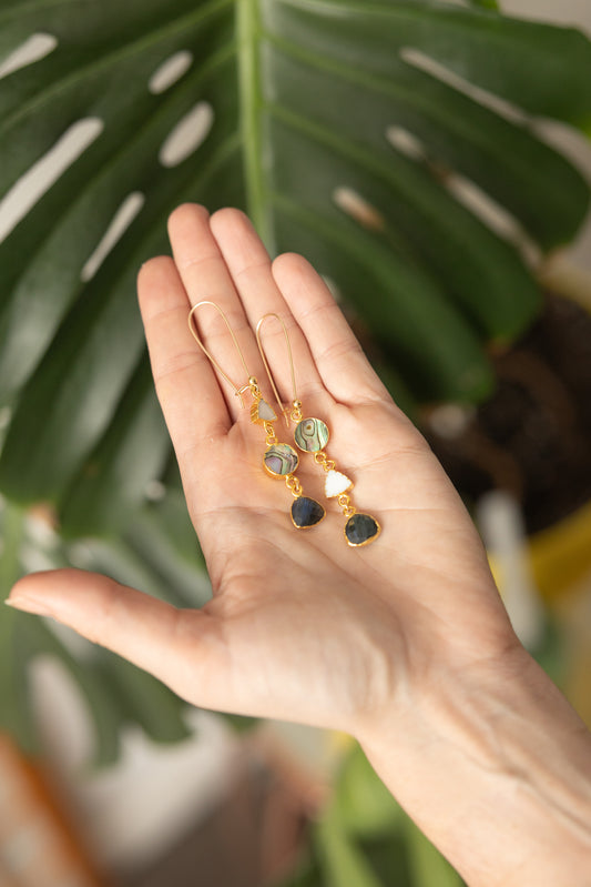 Mixed Stone Trio Earrings