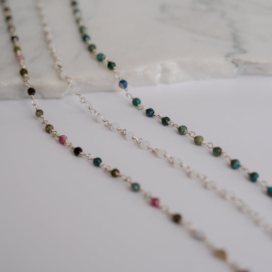 Silver Magnetic Gemstone Necklace