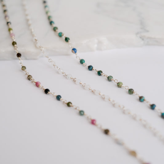 Silver Magnetic Gemstone Necklace