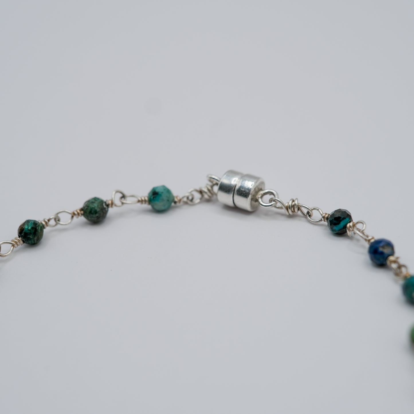 Silver Magnetic Gemstone Necklace