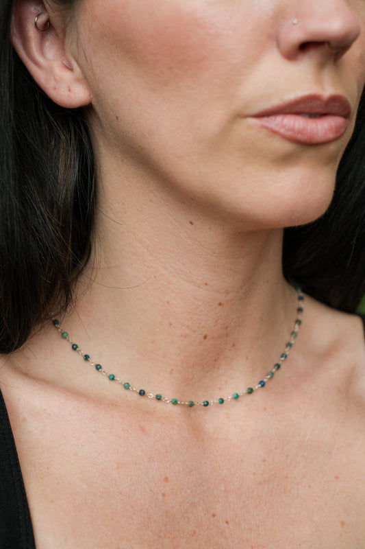 Silver Magnetic Gemstone Necklace