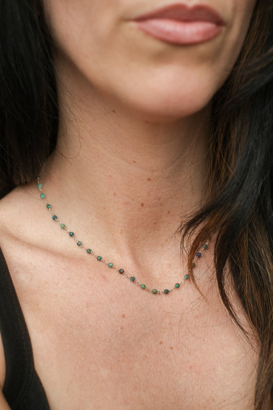 Silver Magnetic Gemstone Necklace