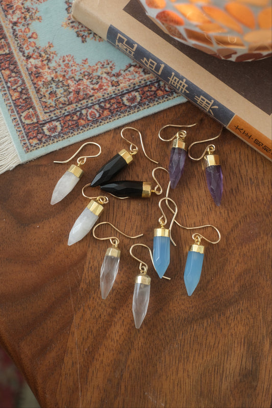 Crystal Quartz Point Earrings