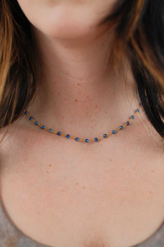 Magnetic Gemstone Necklace Gold