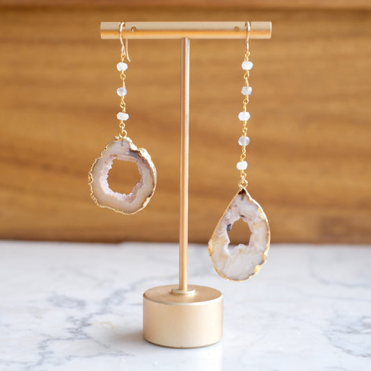 Asymmetrical Geode Earrings