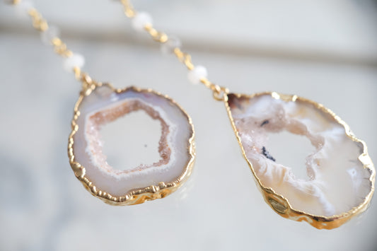 Asymmetrical Geode Earrings