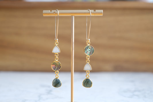 Mixed Stone Trio Earrings