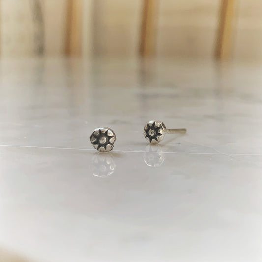 Silver Flower Stud Earrings