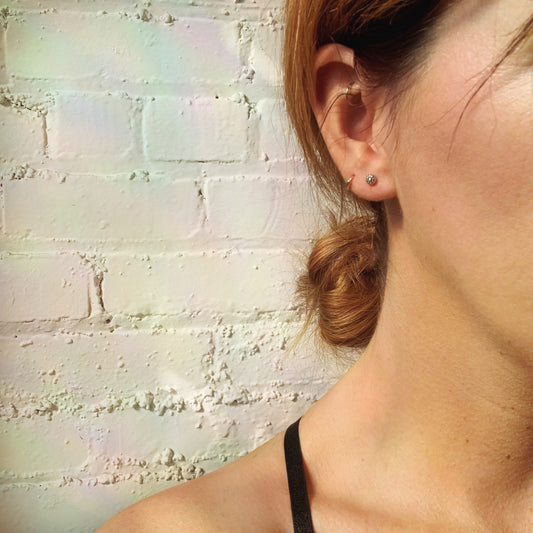 Silver Flower Stud Earrings