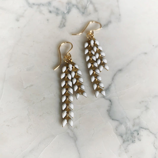 Enamel Chevron Earrings 14k Goldfill