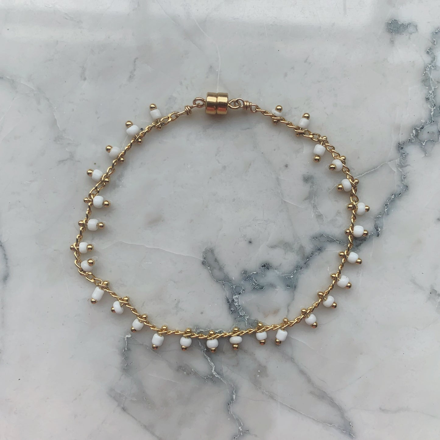 White bead bracelet