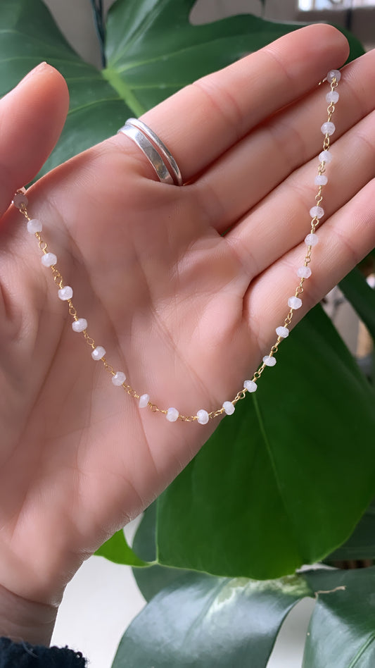 Gold Magnetic Gemstone Necklace