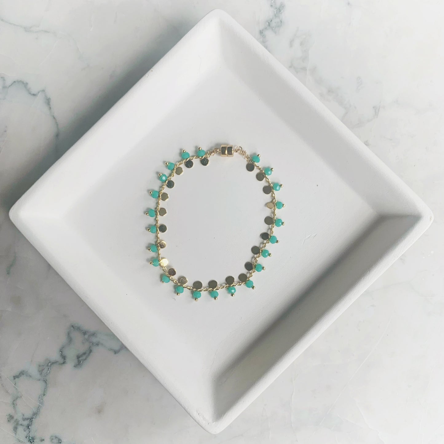 Green and Gold Magnetic Bracelet