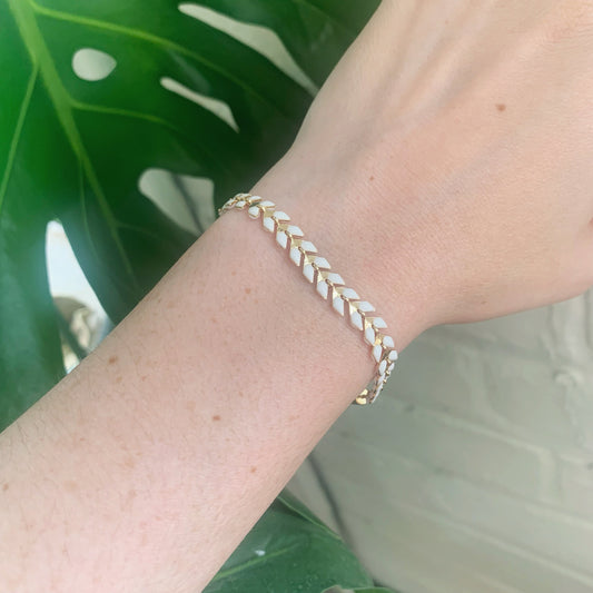 Enamel Chevron Magnetic Bracelet