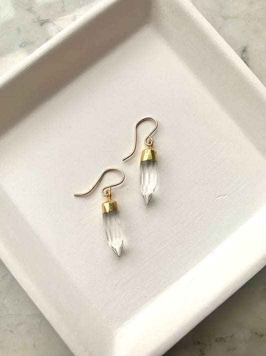 Crystal Quartz Point Earrings
